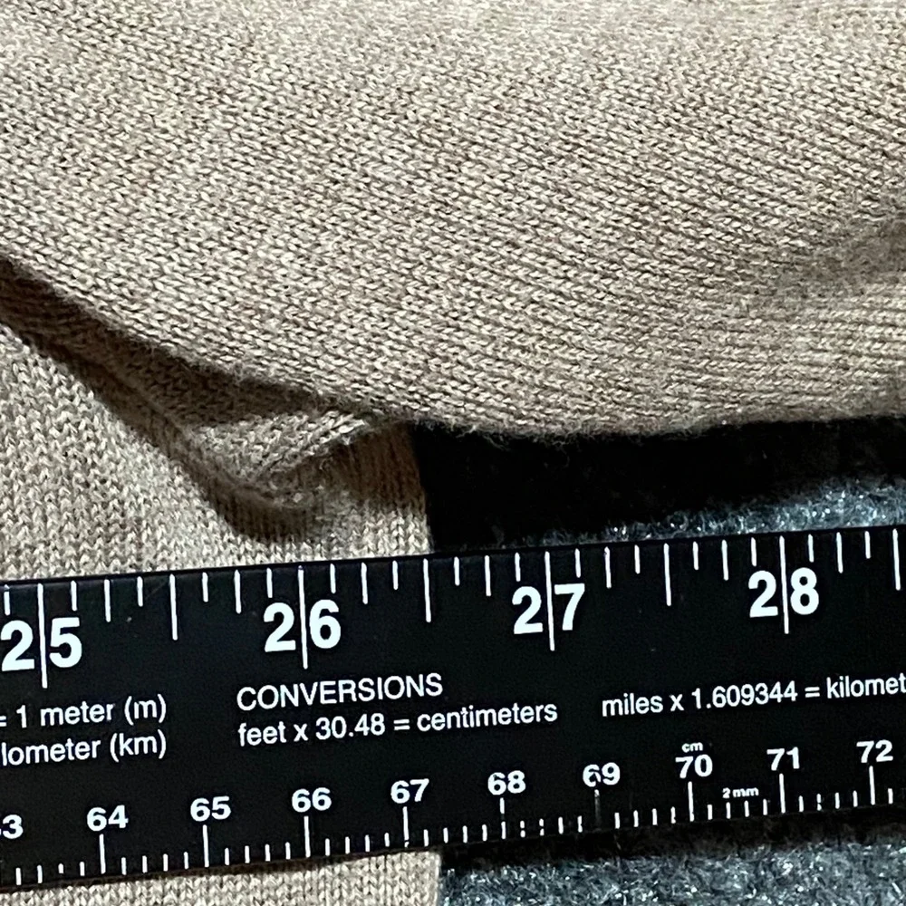 Lands End Mens XXL Tall Tan Supima Cotton V-Neck Sweater Beige Knit‎ Pullover